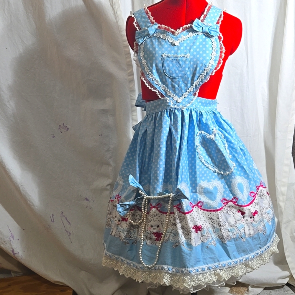 Bodyline Lolita Heart & Poodle JSK Blue Coquette Size M